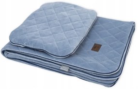 Vulpi Luxusná velúrová deka do kočíka + vankúš Farba: modrá