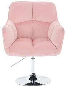 LuxuryForm DESIGN Kreslo AMALFI VELUR na striebornom tanieri - ružové