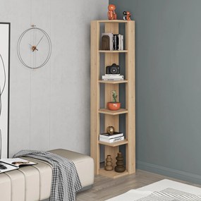 Rohová knihovna Houseland Nati dub safírový