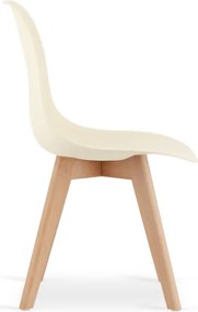 Set dvoch jedálenských stoličiek KITO krémové (hnedé nohy) 2ks