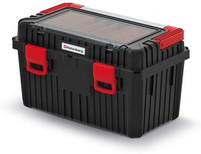 Kufor na náradie s kovovým držadlom 58,5 × 36 × 33,7 cm, s organizérom, čierna