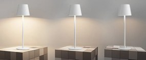 Toolight Toolight, dotyková LED nočná stolná lampa 5W, 3 farby svetla, USB napájanie, APP1370-T WHITE, biela, OSW-08634