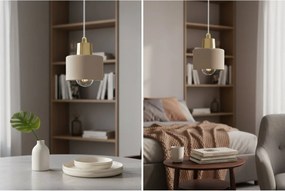 Závesné svietidlo Panta, 1x béžové kovové tienidlo, g