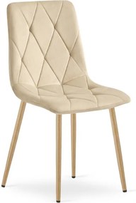 Krémová zamatová stolička LIBRA BUTTER CREAM