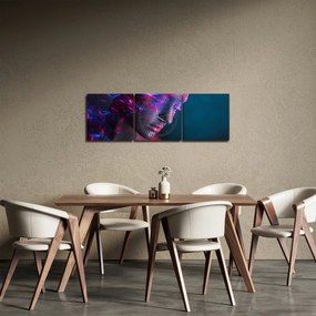 Trblietavý obraz ženy (s hodinami) (90x30 cm)