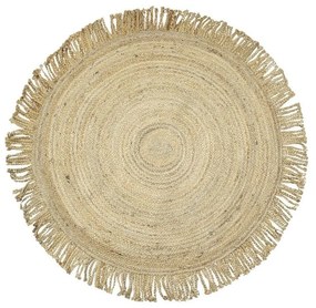 Prírodné jutové koberec so strapcami - Ø120 * 1cm