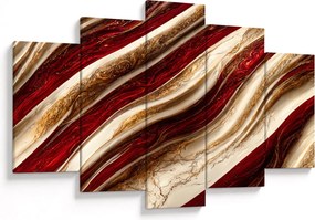 Obraz - Zlato - biela textúra (150x105 cm)