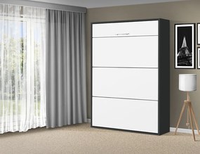 Nabytekmorava Sklápacia posteľ VS 1054 P - 200x180 cm A nosnosť postele: štandardná nosnosť, farba lamina: antracit/biele dvere