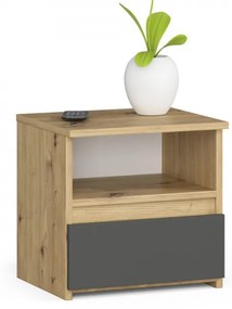 Nočný stolík CL1 dub artisan / sivý