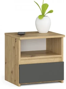 Nočný stolík CL1 dub artisan / sivý