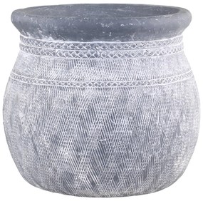 Šedý antik cementový obal na kvetináč so vzorom Cholet L - Ø 32*29cm