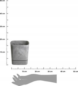 Plastový květináč s podmiskou Cubi 19x19 cm - výber z 6 prevedení