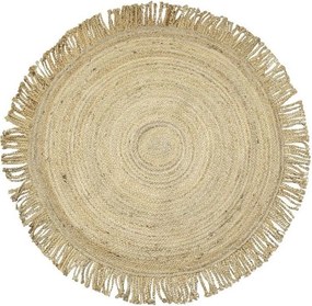 Jutový koberec třásně Ø120 cm - Ø120*1cm