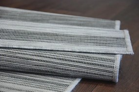 Exteriérový Obojstranný Koberec SIZAL DOUBLE 29203/092 Pásky sivý/čierny