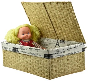 Úložný box s vekom s látkou PARIS Rozmery (cm): 48x30, v. 17