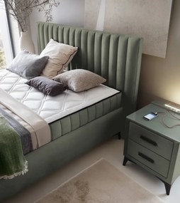 Posteľ Joy 180x200 cm, olivovo zelená látka