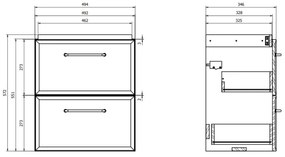 Cersanit S1021-005 -Závesná kúpeľňová skrinka pod umývadlo MILLE SLIM 50x35 cm biela