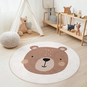 Hnedý/krémový prateľný detský koberec ø150 cm Teddy Bear – Mila Home
