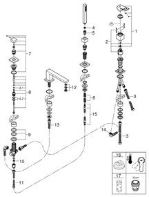 GROHE 19897001 - Vaňová štvorotvorová batéria EUROCUBE lesklý chróm