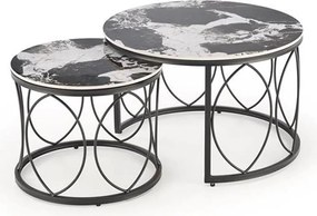 Konferenčný stolík Alexandra čierna mramor/čierna