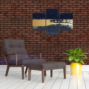 Obraz - Modrá a zlatá abstrakcia N⁰2 (90x60 cm)