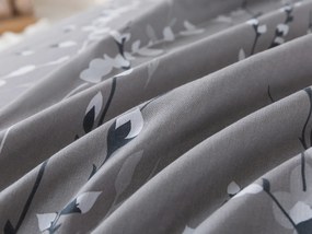 XPOSE® Bavlnené obliečky BAHNIATKA na dve postele - sivé