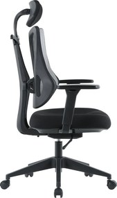 Kancelárska ergonomická stolička MORA — sieť / látka, sivá / čierna