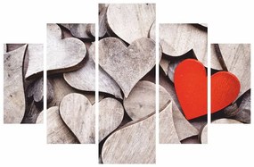 Viacdielny obraz Wooden heart 92 x 56 cm