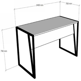 Písací stôl Cun dub artisan/čierny