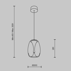 Maytoni MOD282PL-L8G3K - LED Luster na lanku SPLASH LED/7W/230V 3000K zlatá