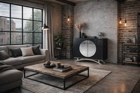 Komoda Stilig ST832 100 cm čierna/strieborná