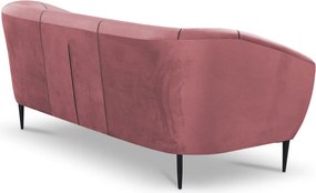 Trojmiestna pohovka Olivio, tmavo ružová zamatová látka