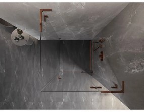 Mexen Lunar, L výklopný sprchový kút pravý 80 x 80 cm, 8mm číre sklo, profil ružové zlato, 834L-080-080-60-00-P