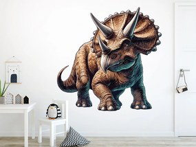Triceratops textilní prelepiteľná nálepka na stenu hárok 45 x 45 cm