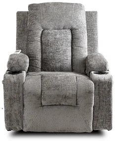 Masážne polohovateľné kreslo ARIEN sivý zamat - vintino.sk