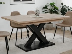 Rozkladací jedálenský stôl Avenue 160x90 cm, dub artisan/čierny%