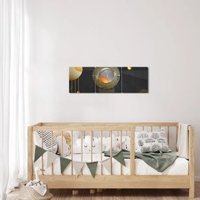 Obraz - Abstrakcia (s hodinami) (90x30 cm)