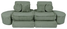 MeowBaby® Churros detská pohovka Max, Olive Sage Green