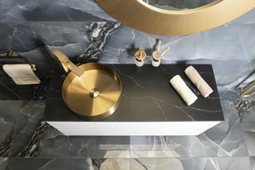 Sapho Sapho, AURUM nerezové umývadlo, priemer 38cm, vrátane výpuste, gun metal, AU101