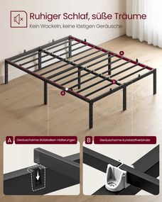 Kovová manželská posteľ 140 cm RMB154BD01