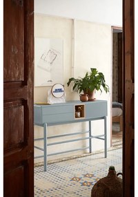 Modrý/sivý konzolový stolík 35x120 cm Corvo – Teulat