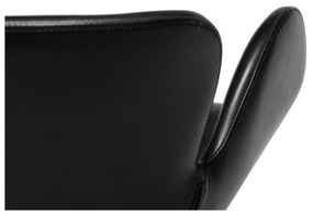 Čierne čalúnené jedálenské kreslo s podrúčkami Gaia – DAN-FORM Denmark