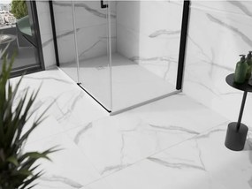 Mexen Stone+, obdĺžniková vanička z minerálneho kompozitu 100 x 80 cm, biela, biela krytka, 44108010-W