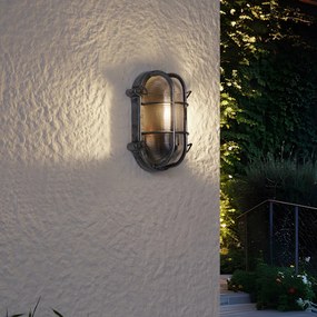 Vonkajšia nástenná lampa strieborná oválna IP44 - Noutica