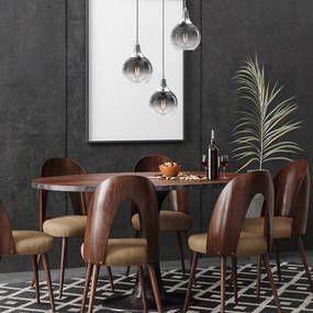 Závesné svietidlo Monte, 3x grafitové sklenené tienidlo, s, o