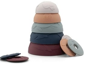 Silikónové stohovacie poháre, zemité