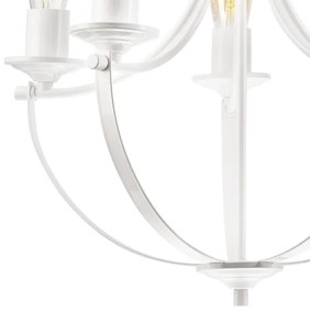 Luster na reťazi GINA 5xE27/60W/230V biela