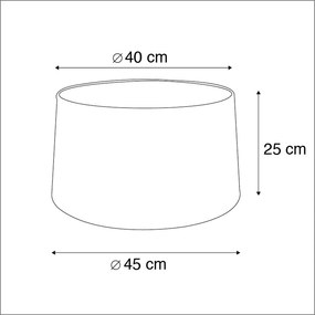 Tienidlo na lampu z bavlny čierne 40/45/25 so zlatým vnútrom