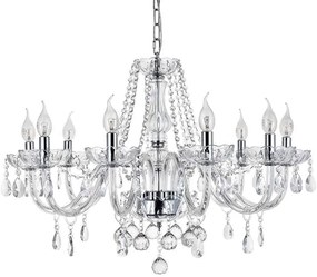 Toolight - Krištáľový závesný luster 8xE14 60W, strieborná, OSW-04600