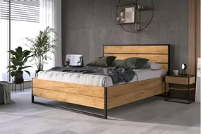 LOFT drevená dubová posteľ
